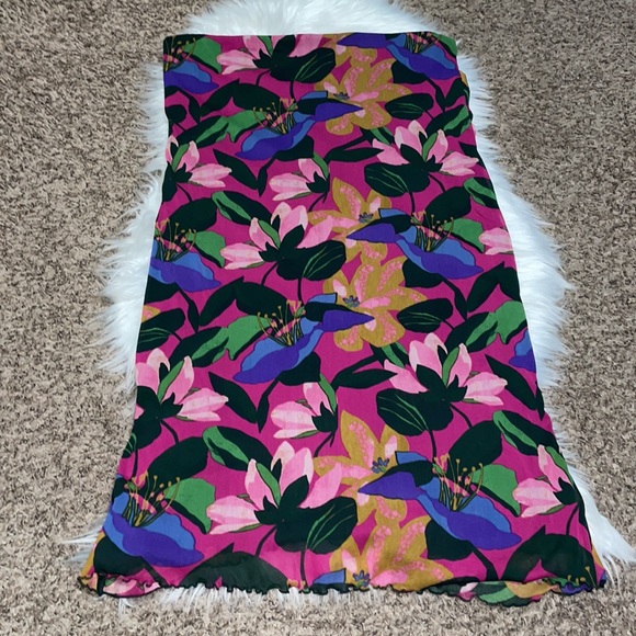 Diane Von Furstenberg Christy Ruched Floral Stretch-Mesh Skirt - Picture 8 of 10